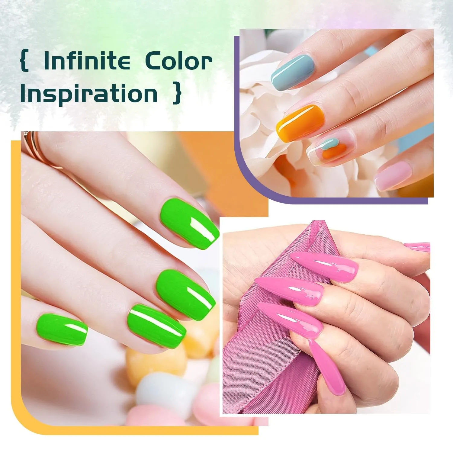 10-Color Gel Nail Polish Set with Mini UV Lamp - No Wipe Base and Top Coat for Year-Round Use