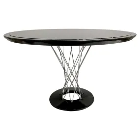 1960s Vintage Isamu Noguchi Black Laminated Round Dining / Entry Table for Knoll