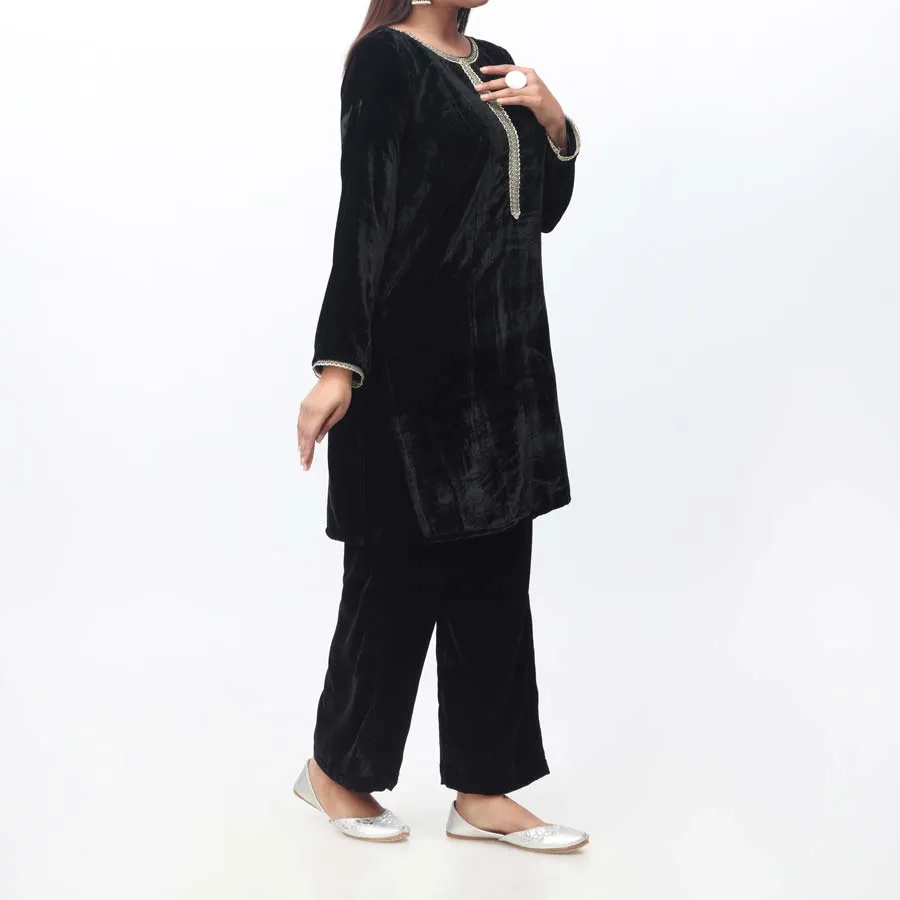 2PC- Solid Velvet Suit PW9131