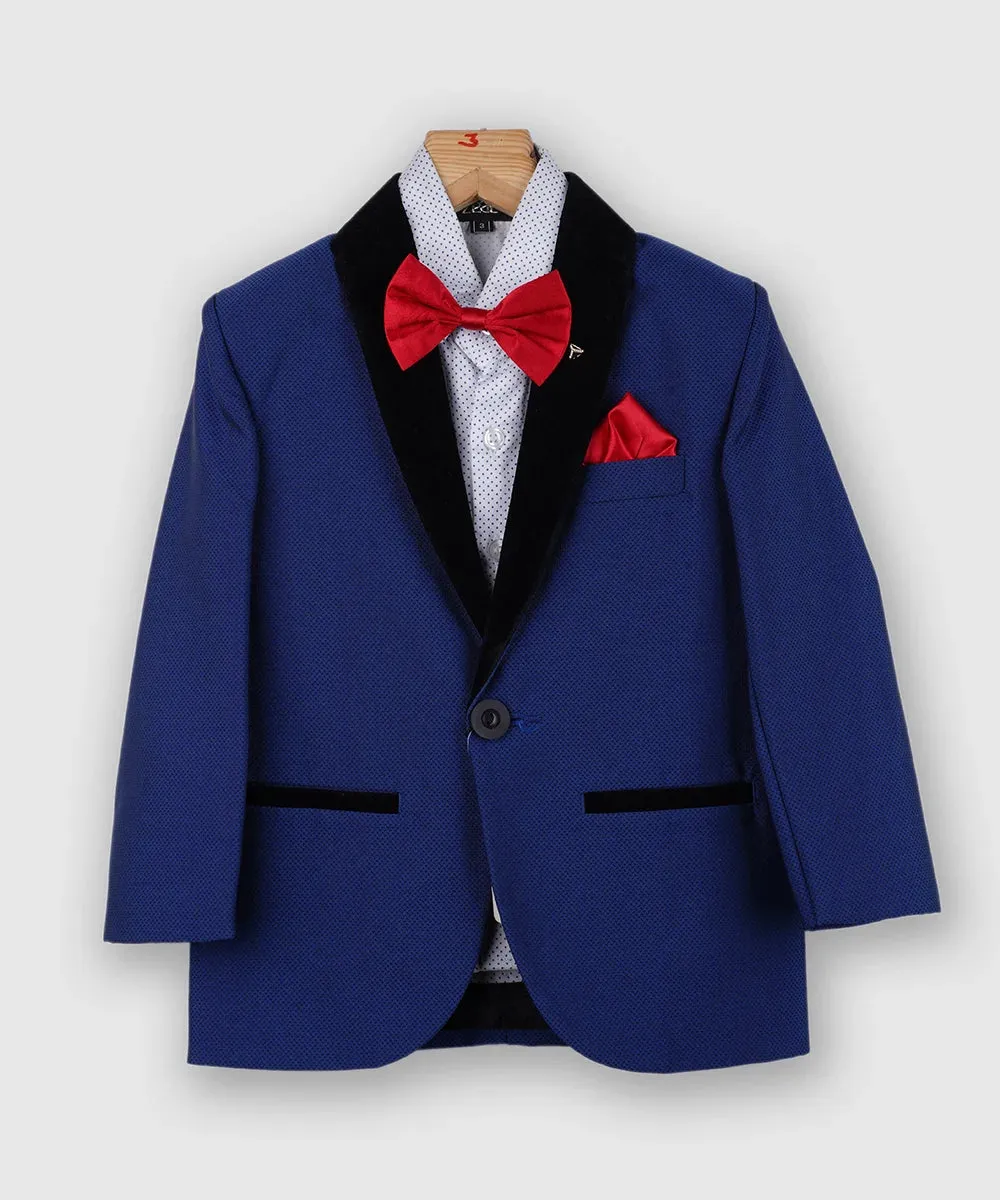 A Classic Blue Coat Suit Set for Evening Party