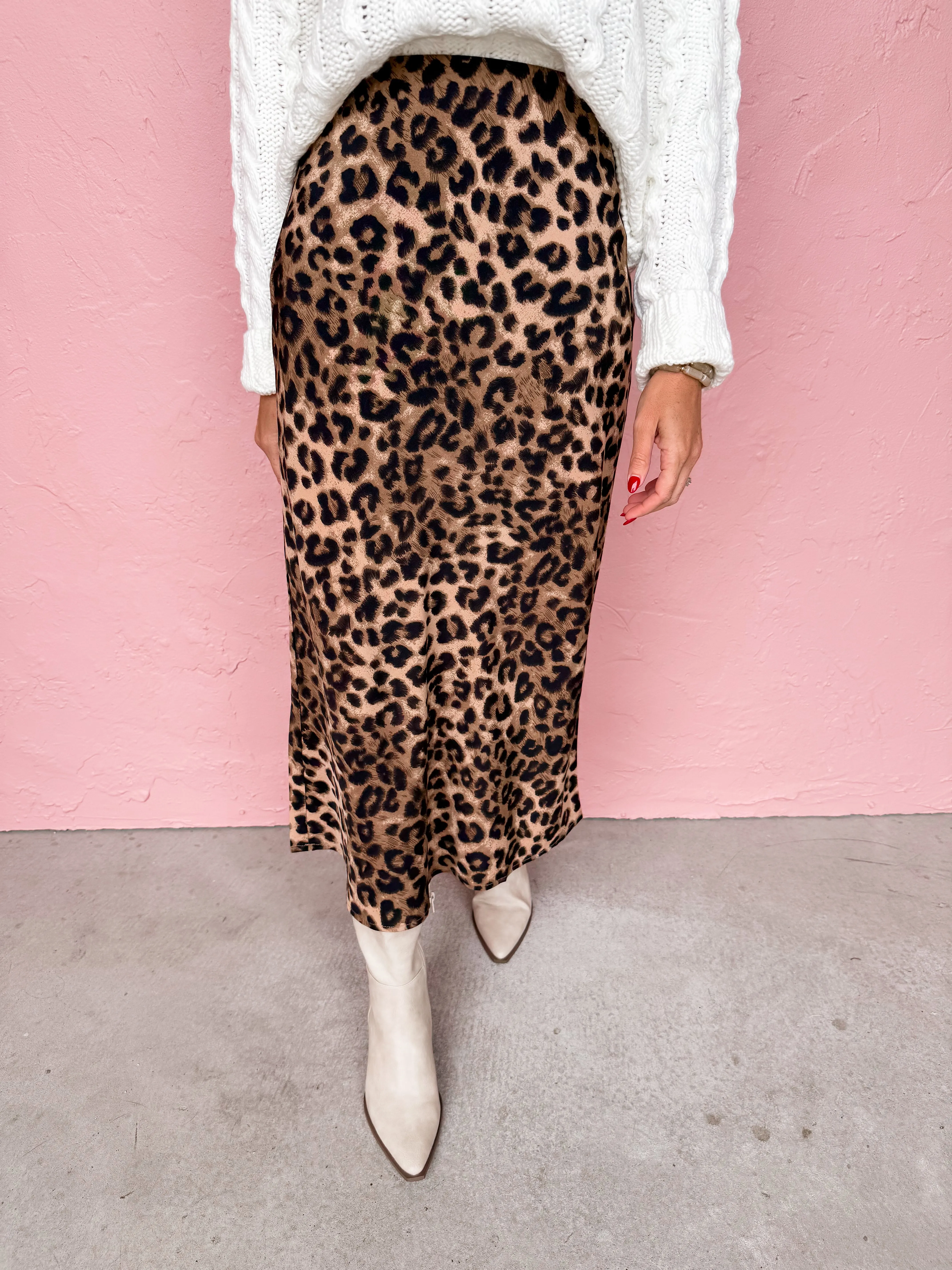 A Little Extra Leopard Midi Skirt