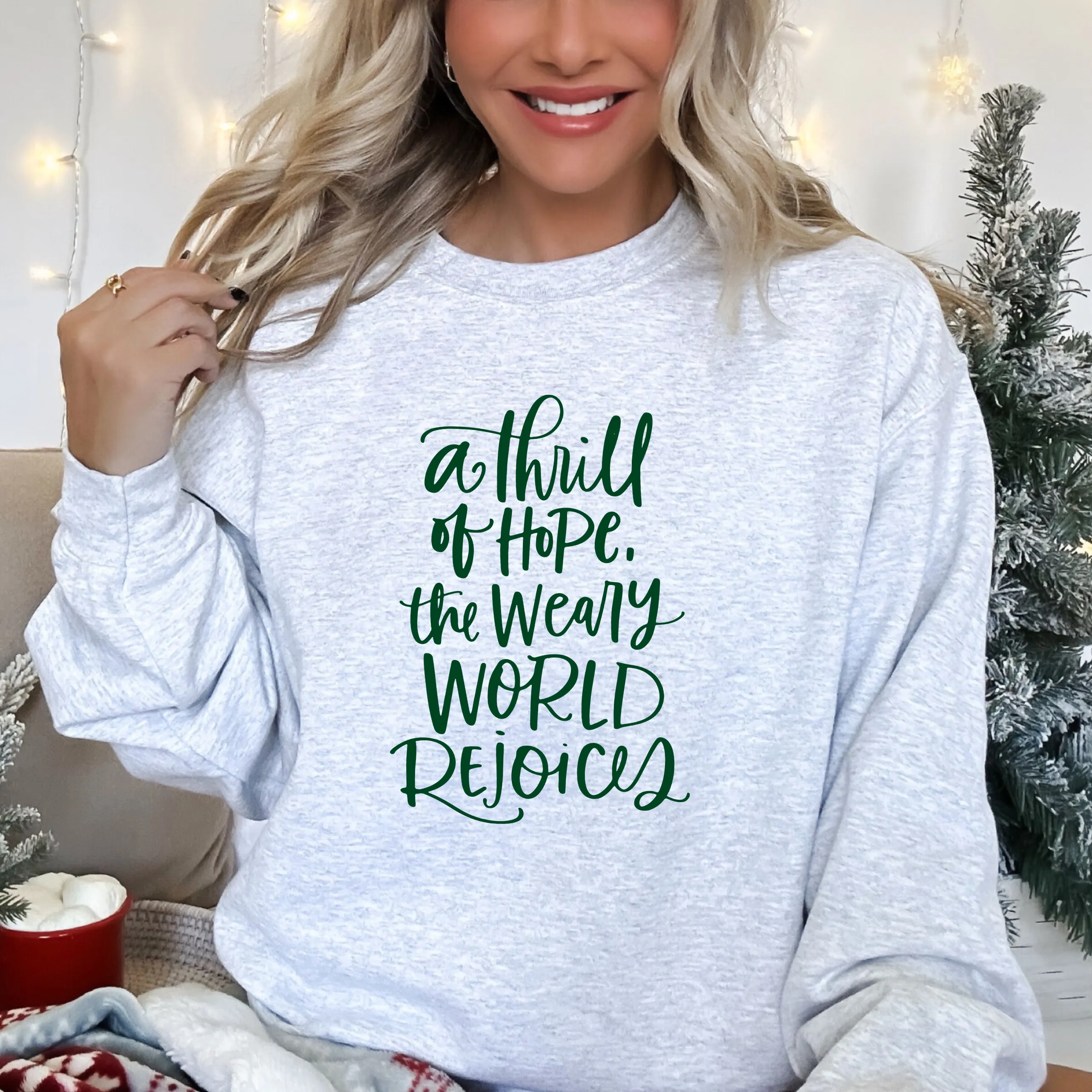 A Thrill Of Hope on Ash Gildan Heavy Blend Sweatshirt