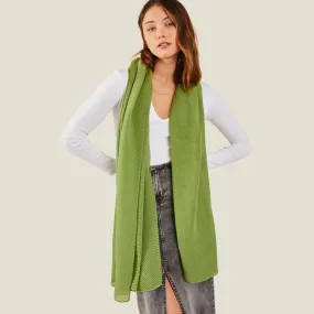 Accessorize London Women's Lightweight Pleated Scarf Green