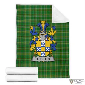 Accotts Irish Clan Tartan Blanket with Coat of Arms