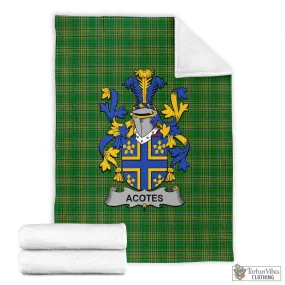 Acotes Irish Clan Tartan Blanket with Coat of Arms