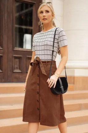 Adaline Button Down Midi Skirt