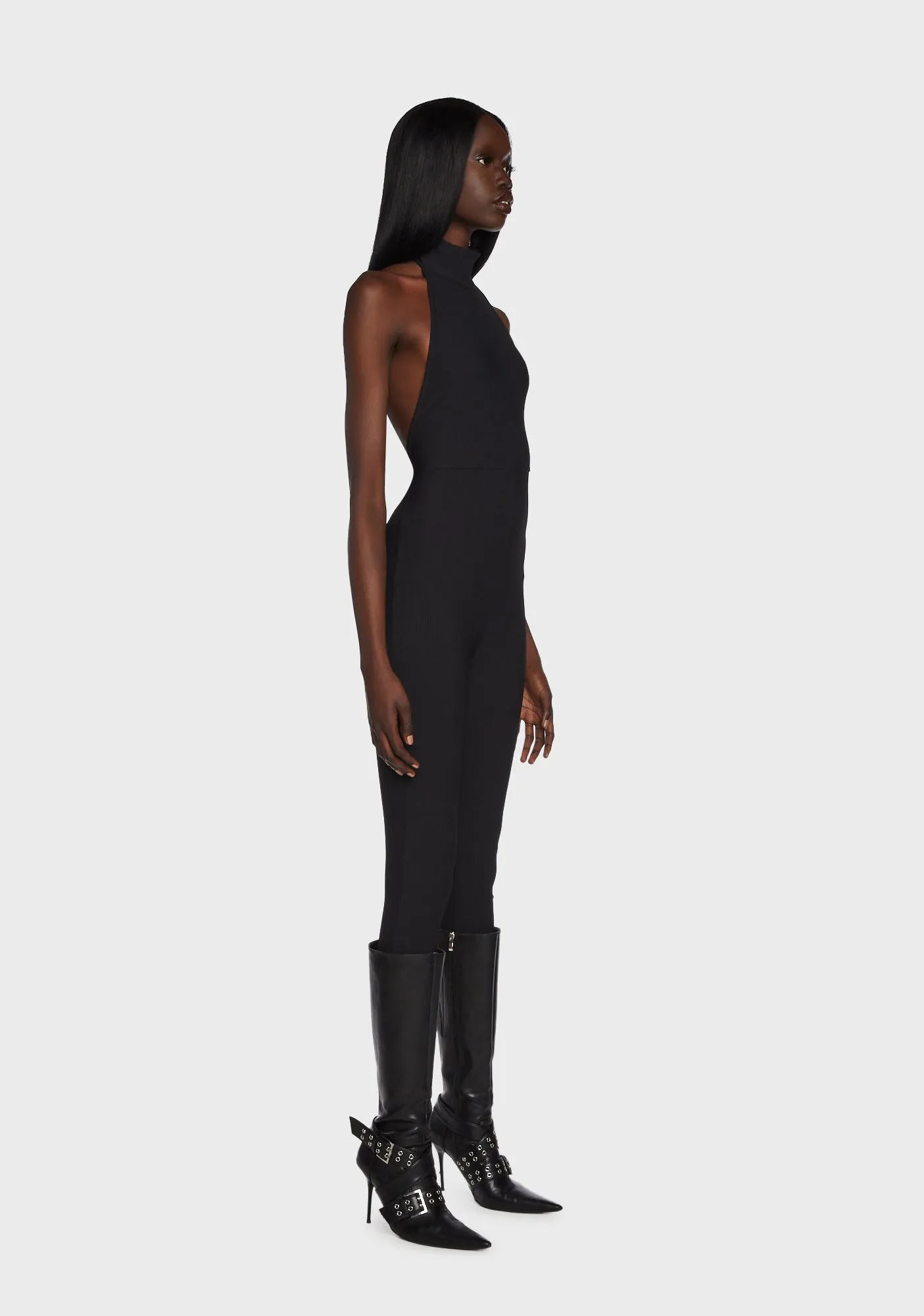 Aero Ribbed Open Back Jumpsuit