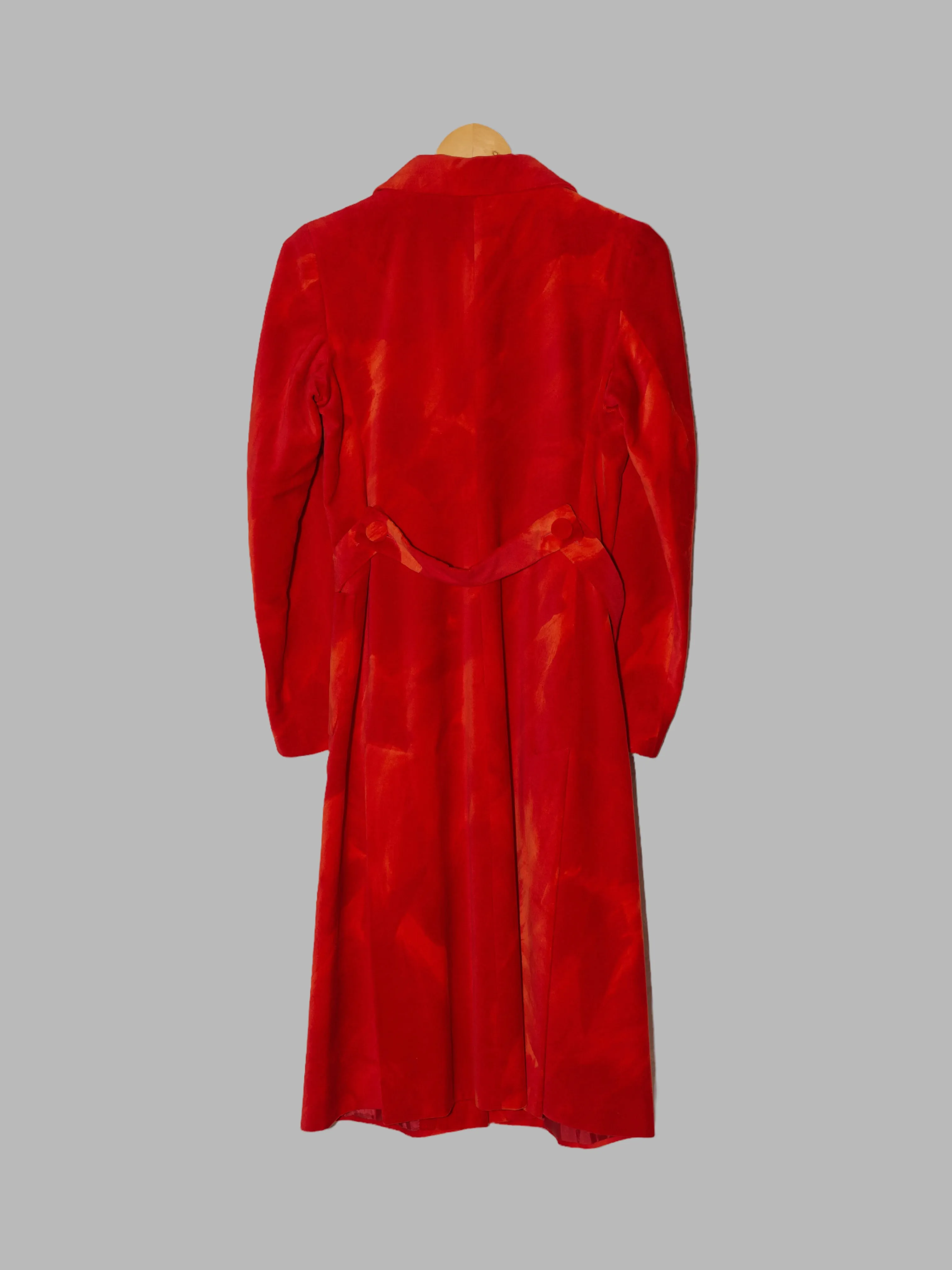 Agnes B 1990s red and orange velvet coat - size 38