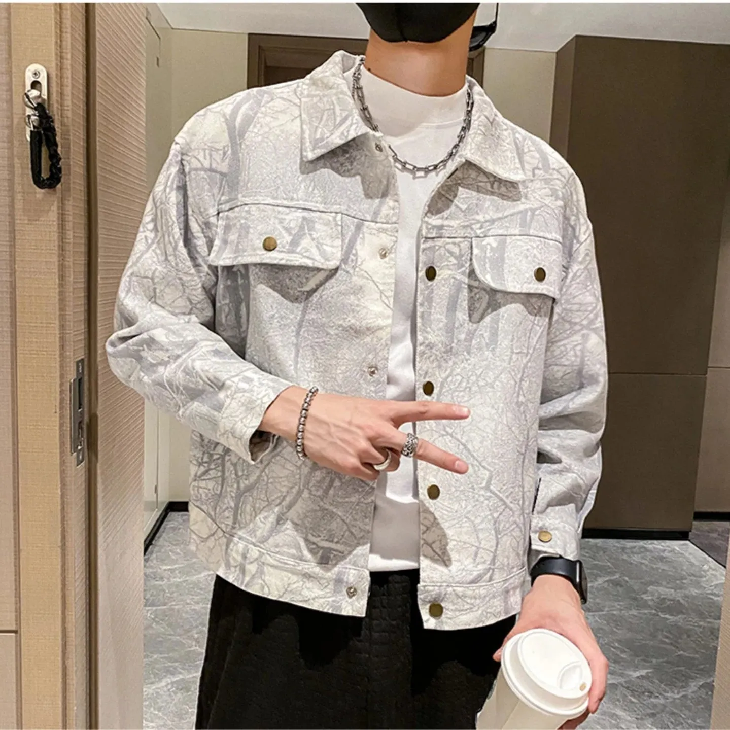 Aidase Autumn Denim Jacket Men Casua Social Streetwear Outwear Fashion Loose Streetwear Social Windbreaker Coat Men Clothing