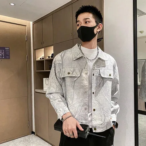 Aidase Autumn Denim Jacket Men Casua Social Streetwear Outwear Fashion Loose Streetwear Social Windbreaker Coat Men Clothing