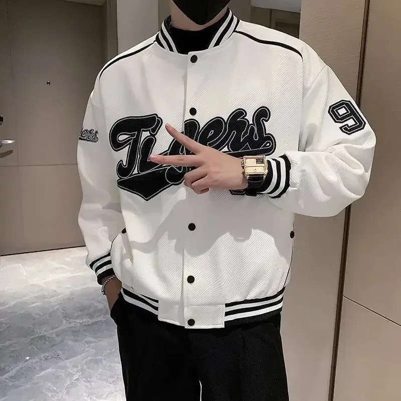 Aidase Japanese Hip Hop Baseball Uniform Jacket Men's Velvet Thickened Jacket Korean Style 2024 Spring Autumn Handsome Aesthetic Coat