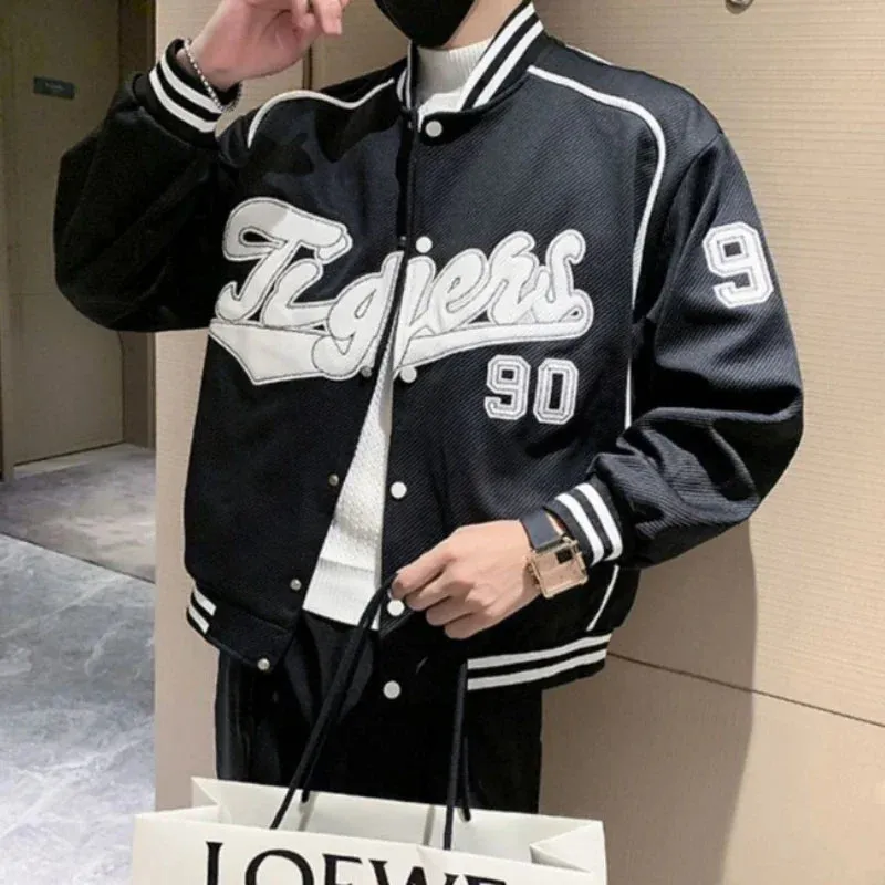 Aidase Japanese Hip Hop Baseball Uniform Jacket Men's Velvet Thickened Jacket Korean Style 2024 Spring Autumn Handsome Aesthetic Coat