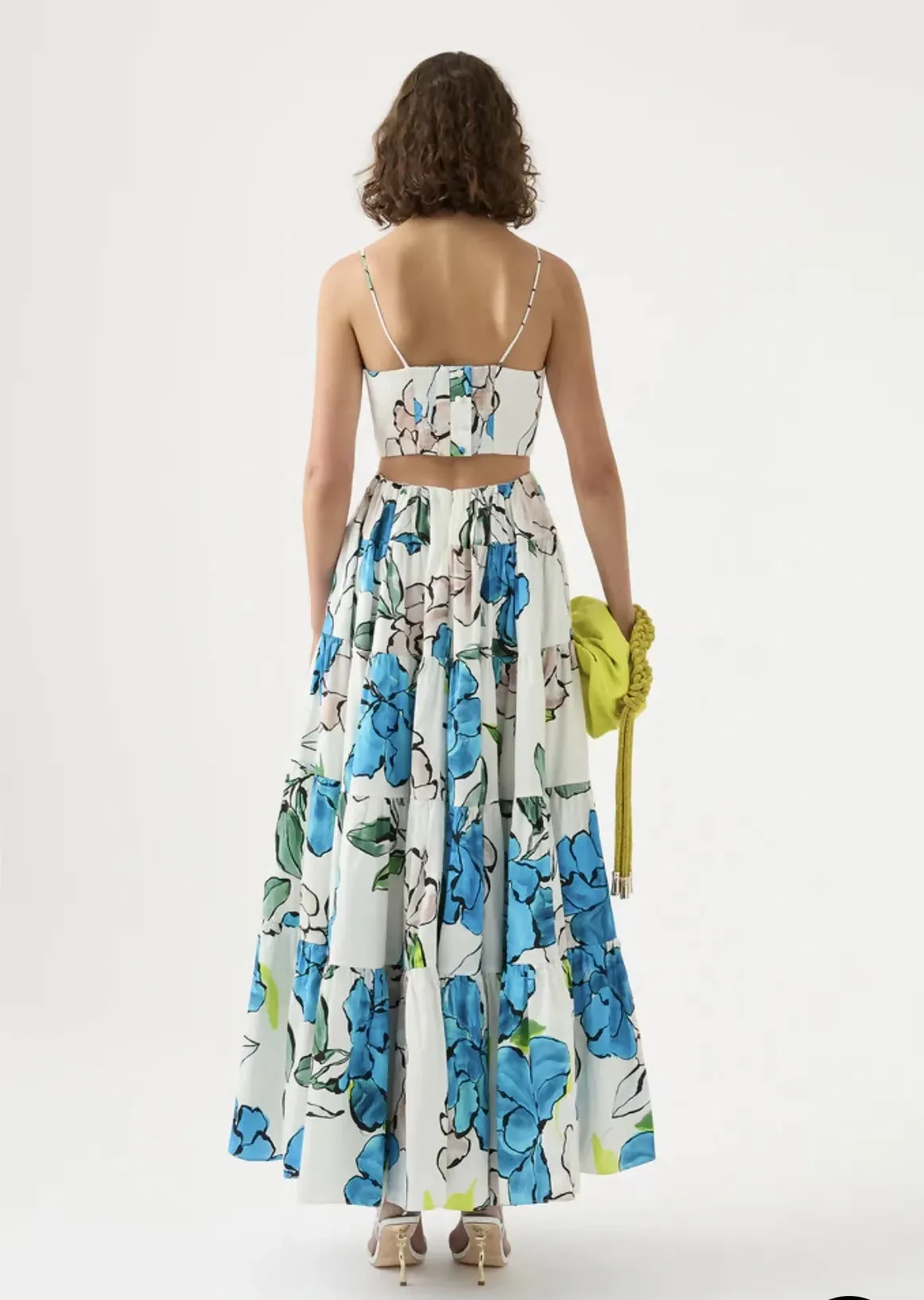 Aje Botanical Tiered Maxi Dress Floral Size 10