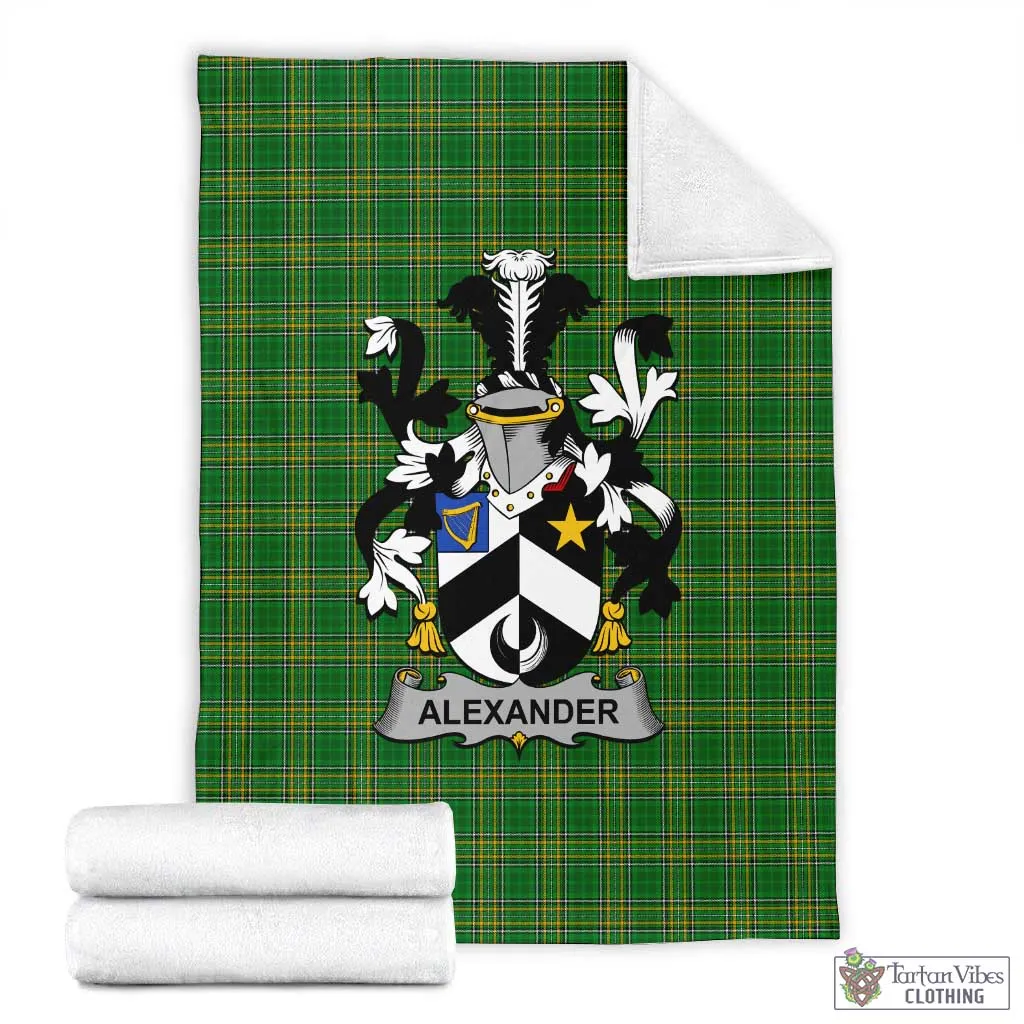 Alexander Irish Clan Tartan Blanket with Coat of Arms