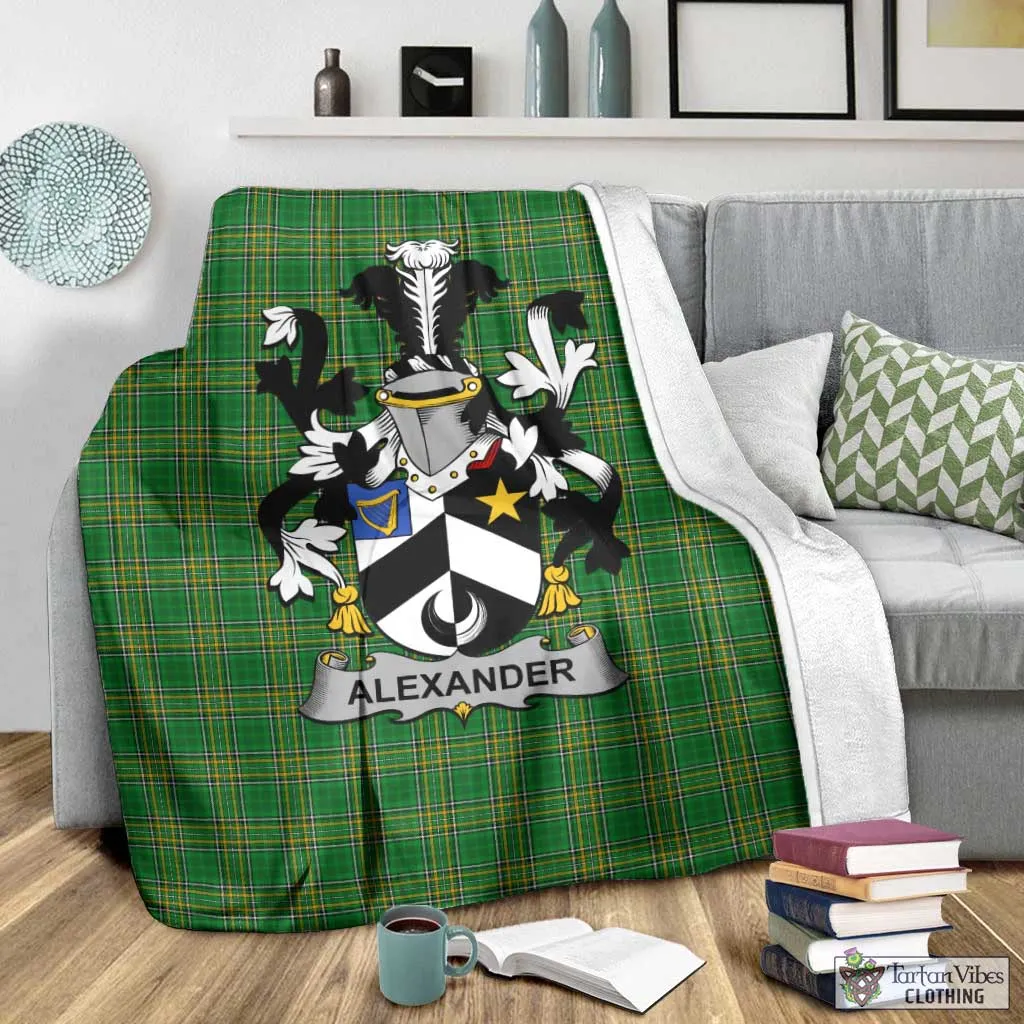 Alexander Irish Clan Tartan Blanket with Coat of Arms