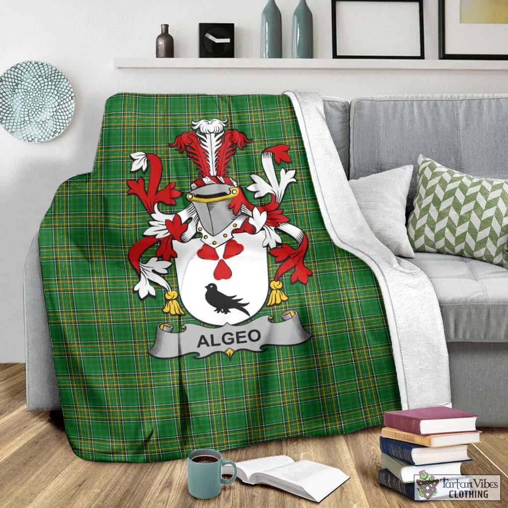 Algeo Irish Clan Tartan Blanket with Coat of Arms