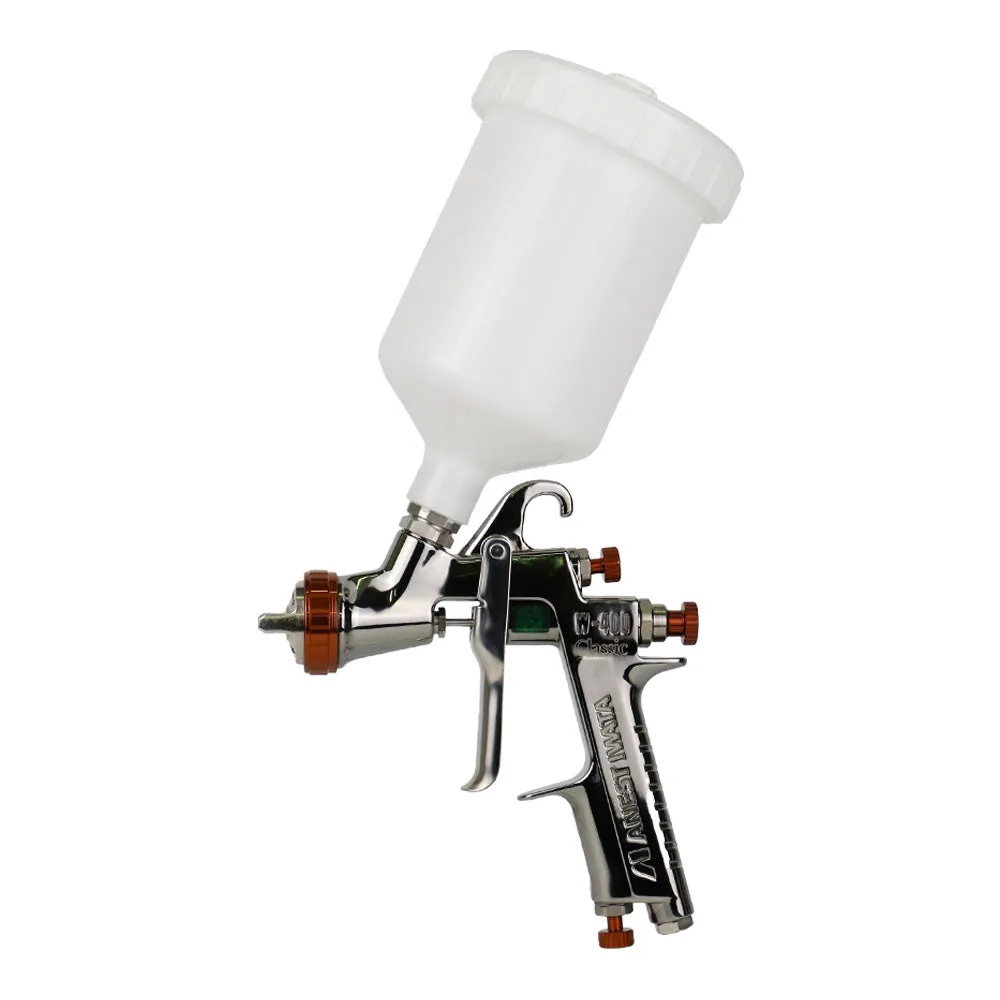 ANEST IWATA W400 Bell Aria 1.3mm Gravity Spray Gun With 600ml Pot BA2 Cap