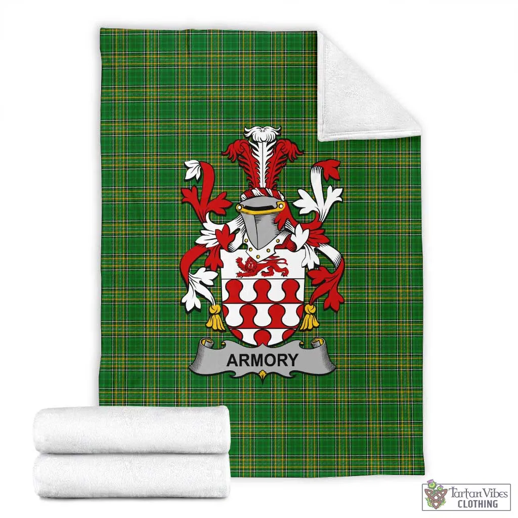 Armory Irish Clan Tartan Blanket with Coat of Arms