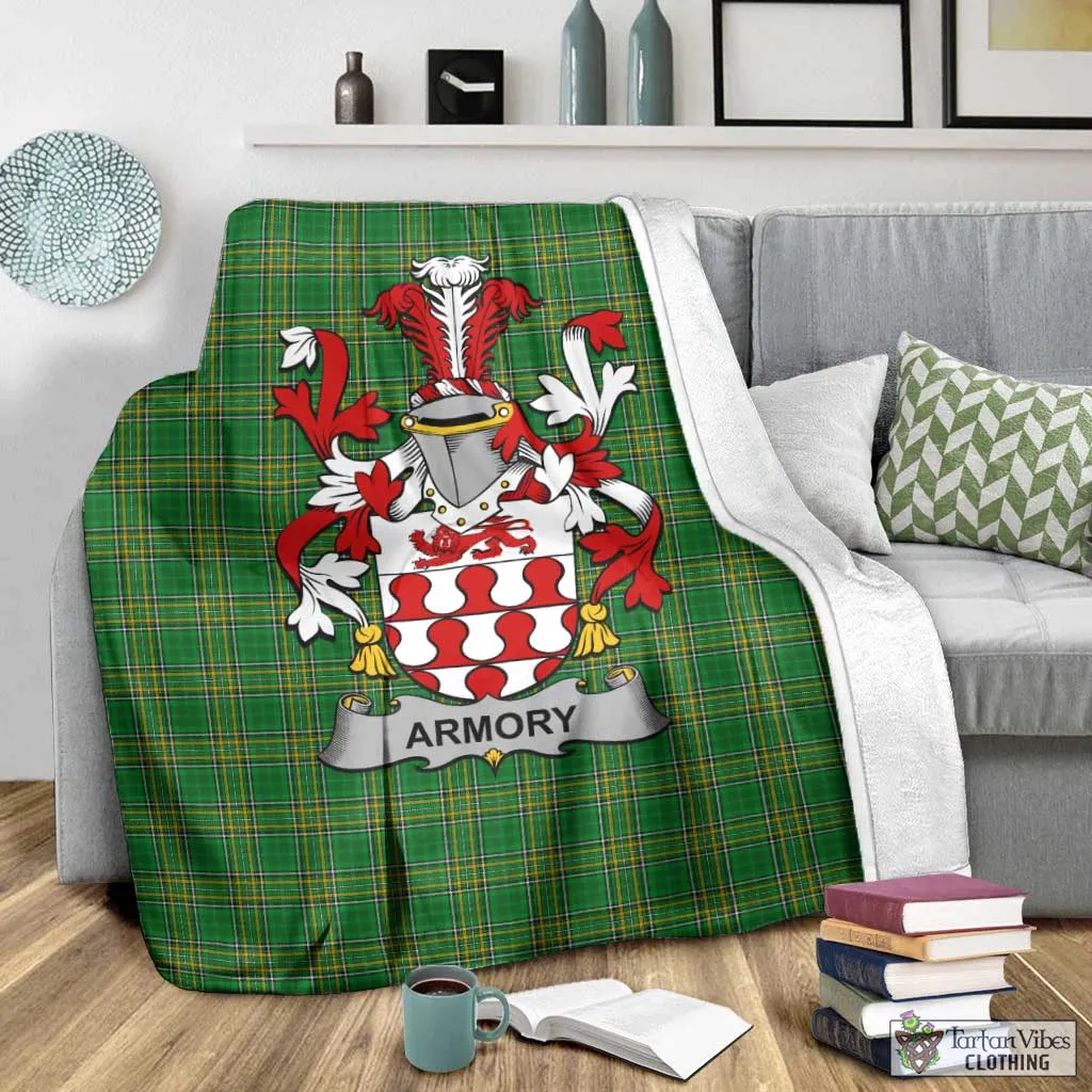 Armory Irish Clan Tartan Blanket with Coat of Arms