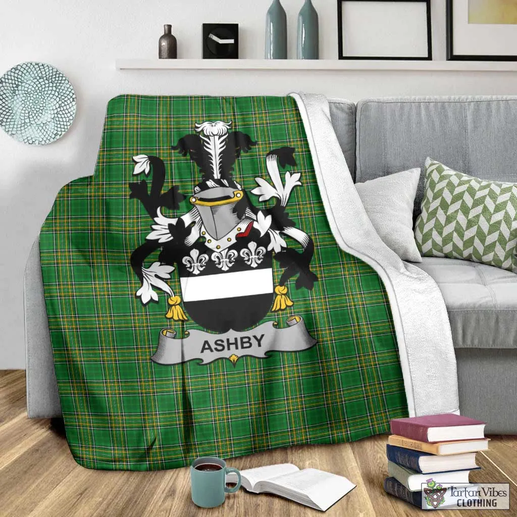 Ashby Irish Clan Tartan Blanket with Coat of Arms