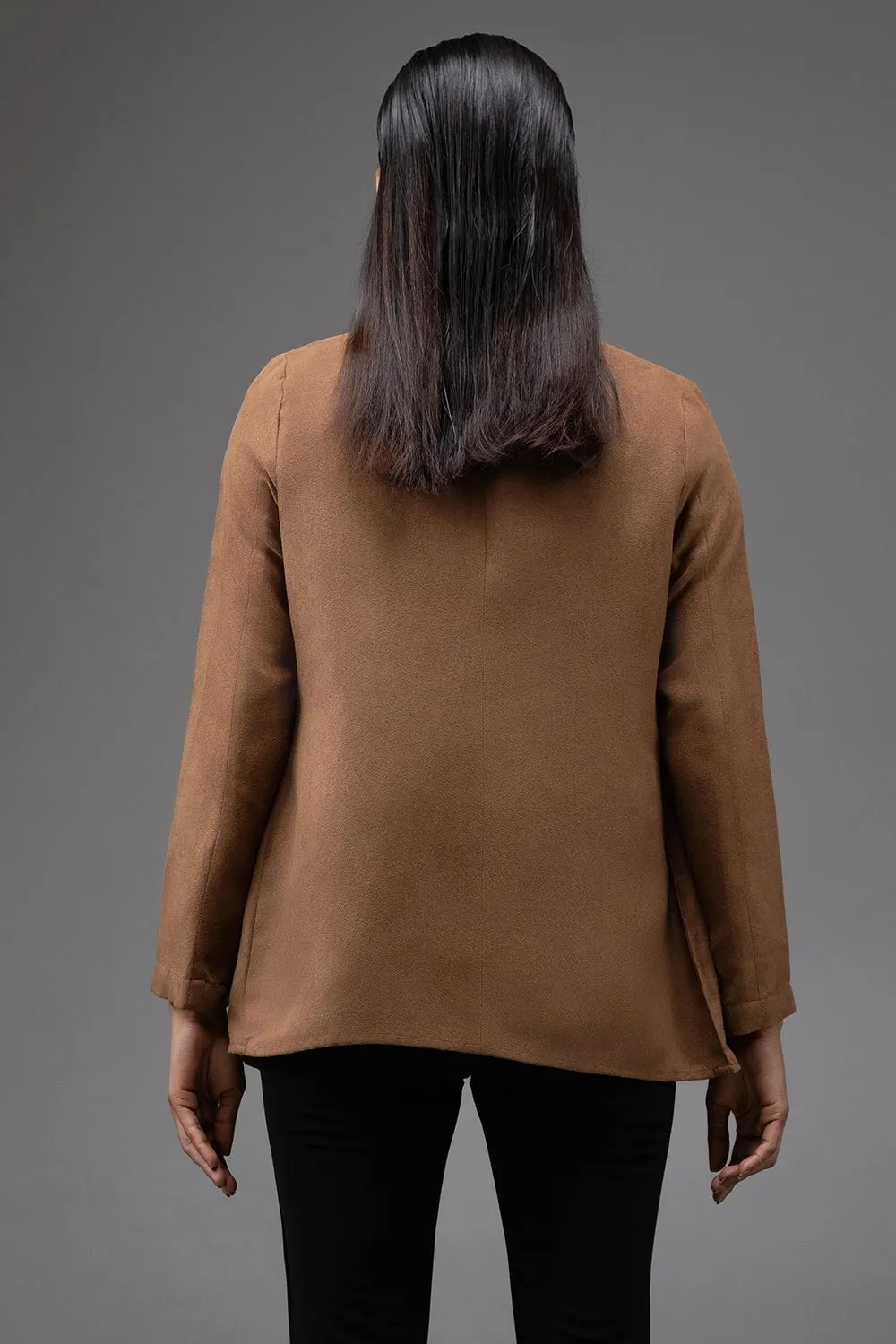 Asymmetric Suede Jacket