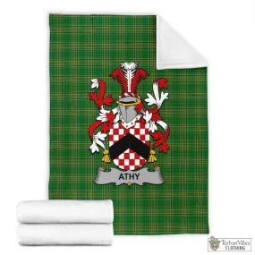 Athy Irish Clan Tartan Blanket with Coat of Arms