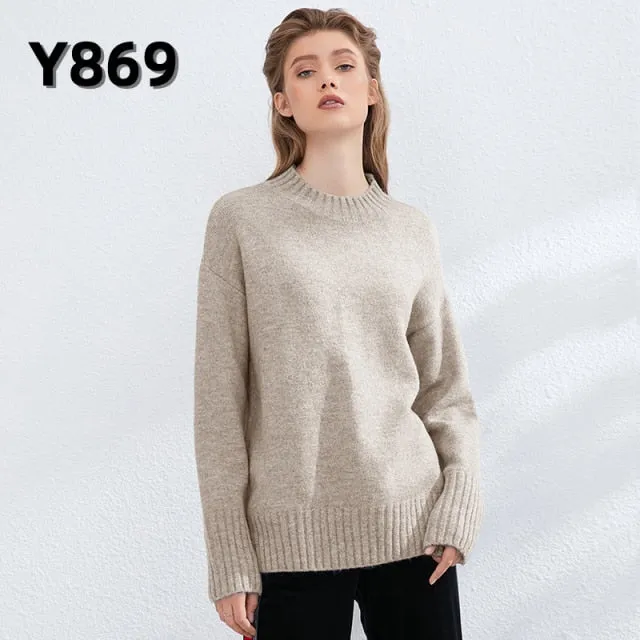 Autumn Winter Women Knitted Turtleneck