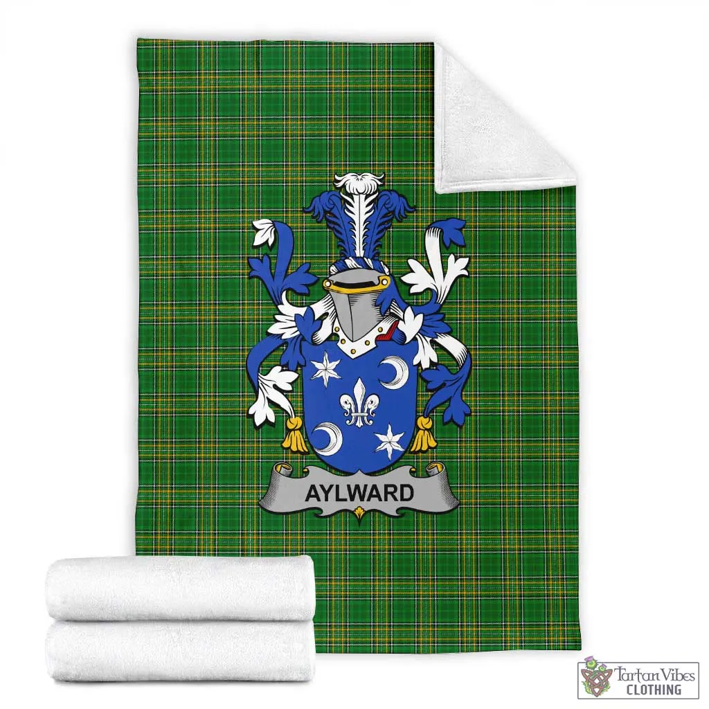 Aylward Irish Clan Tartan Blanket with Coat of Arms