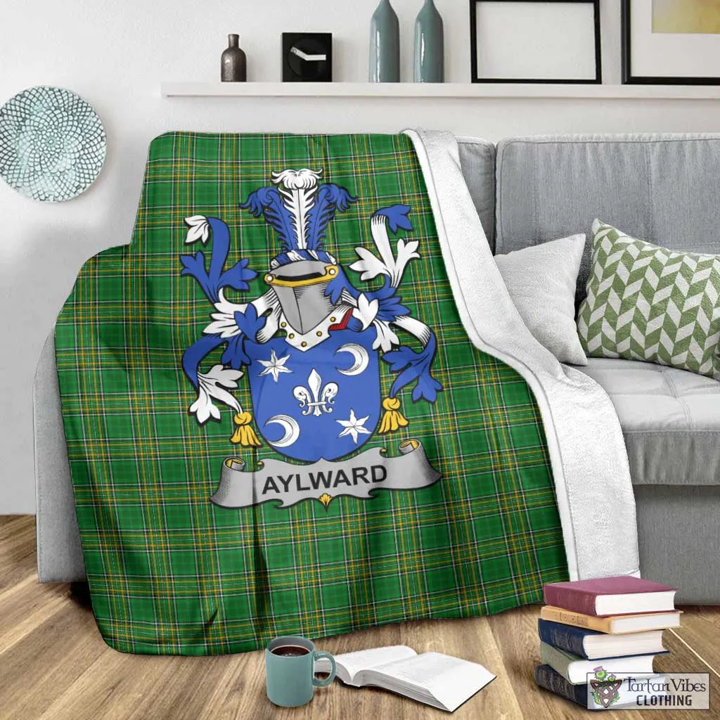 Aylward Irish Clan Tartan Blanket with Coat of Arms