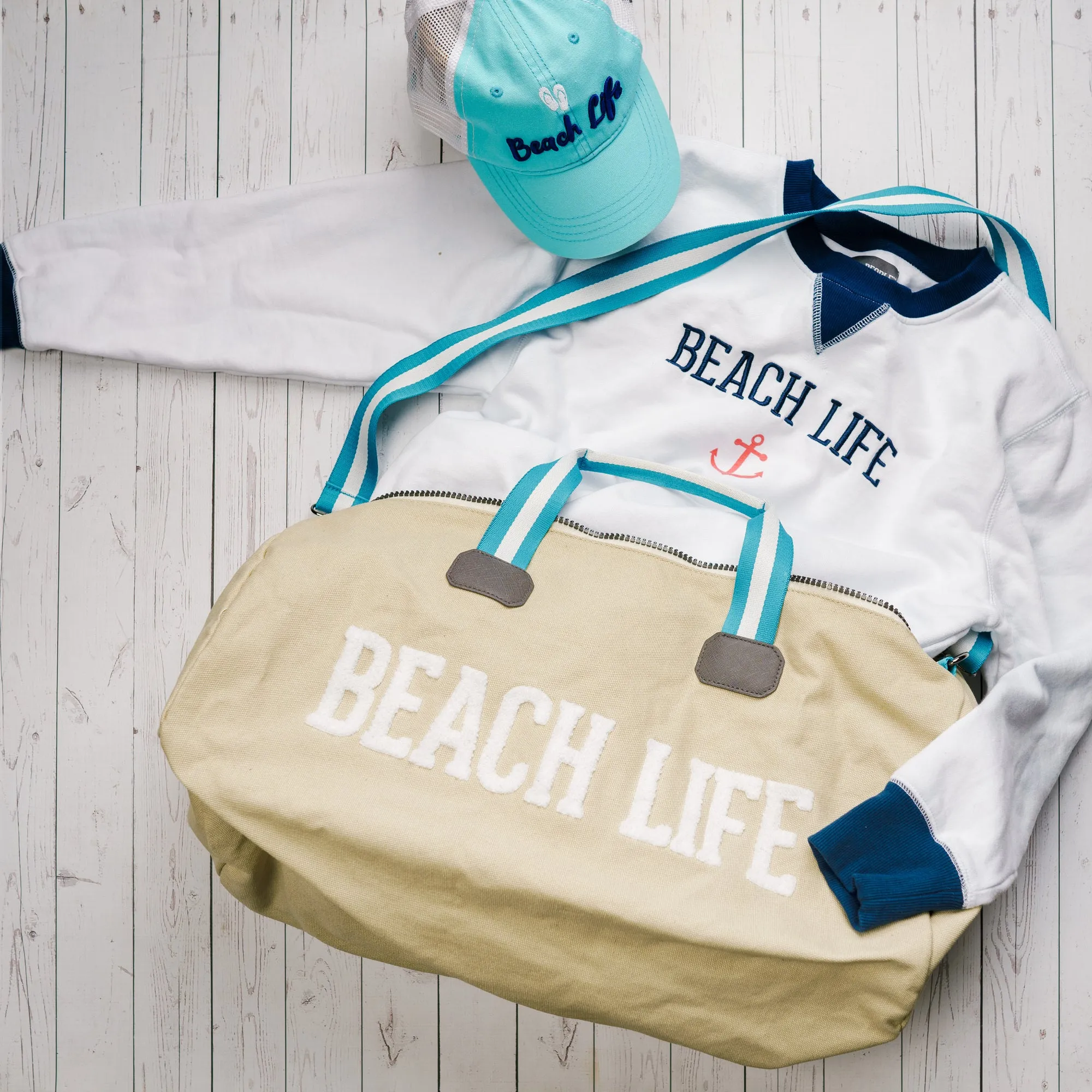 Beach Life 21.5" x 13" Canvas Duffle Bag