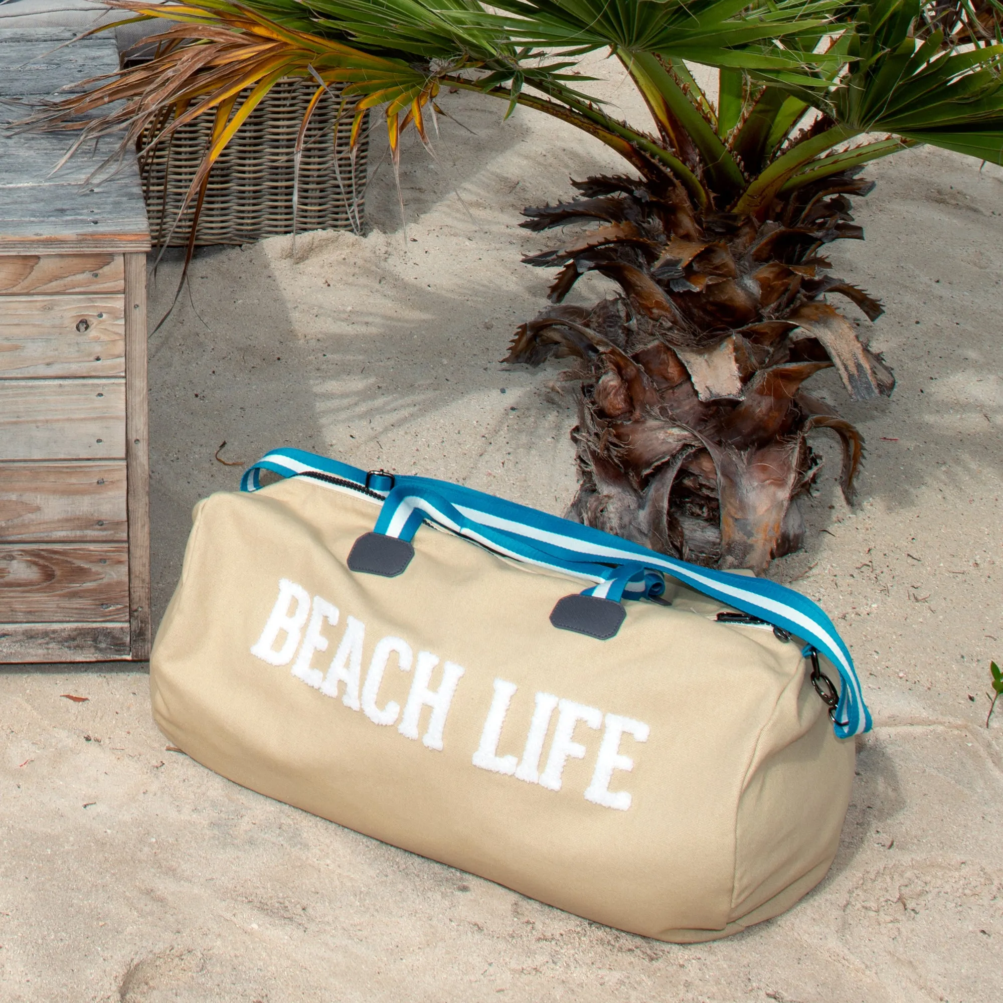 Beach Life 21.5" x 13" Canvas Duffle Bag