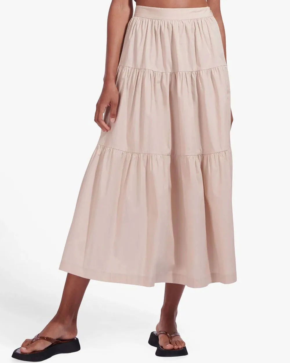 Biscotti Tiered Sea Midi Skirt