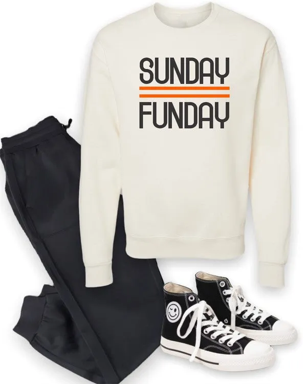 Black and Orange Sunday Funday Crewneck Sweatshirt