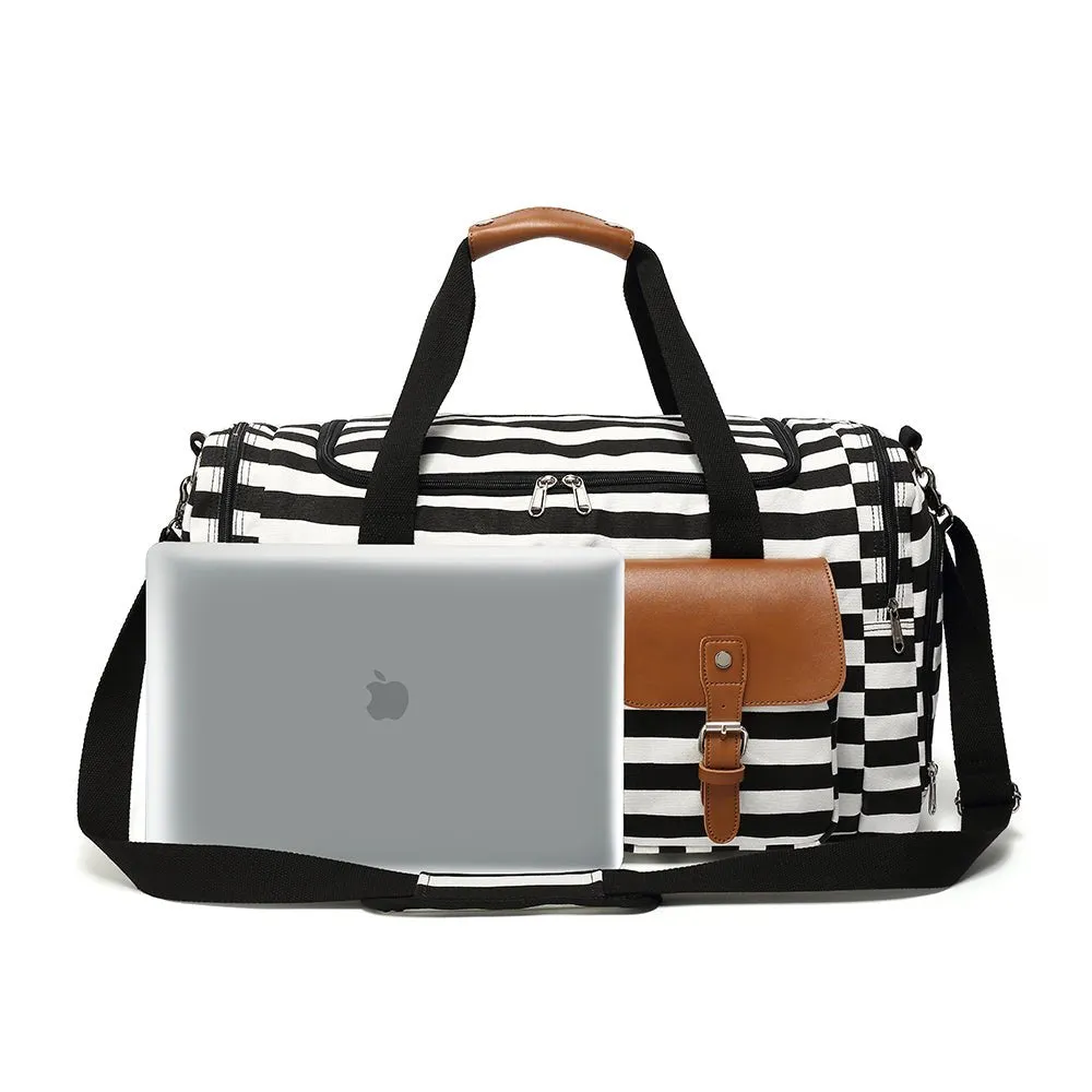 Black And White Duffle Large Tote Bags For Travel