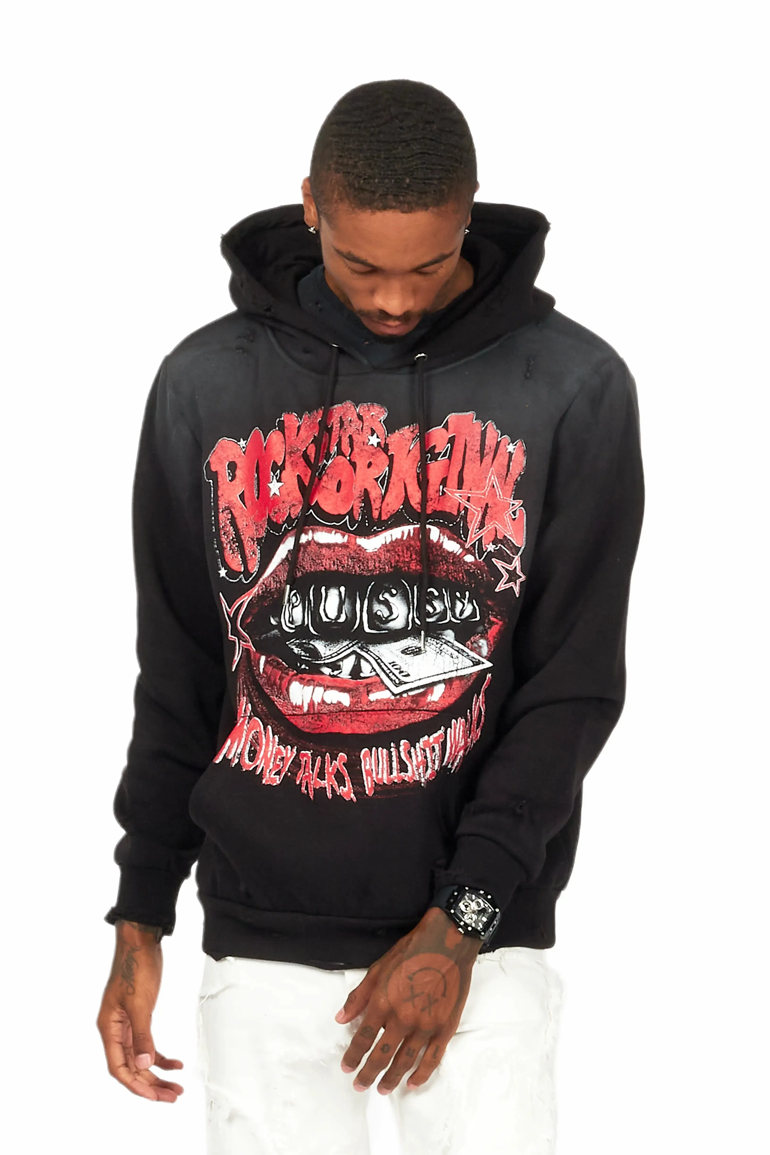 Bloke Black Graphic Hoodie