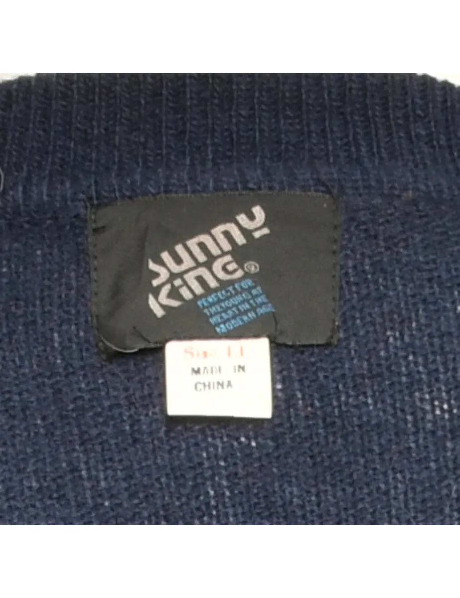 Blue Long Sleeved Jumper - L