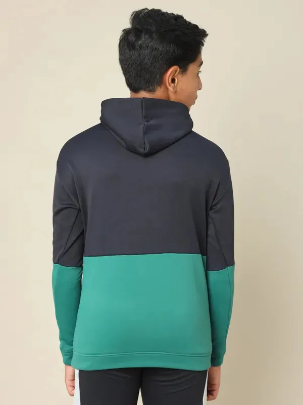 Boys Colorblock Slim Fit Hooded Sweatshirt with TECHNO WARM 