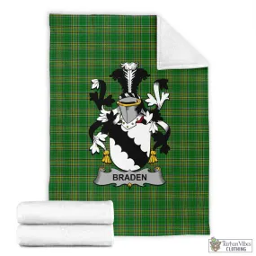 Braden Irish Clan Tartan Blanket with Coat of Arms