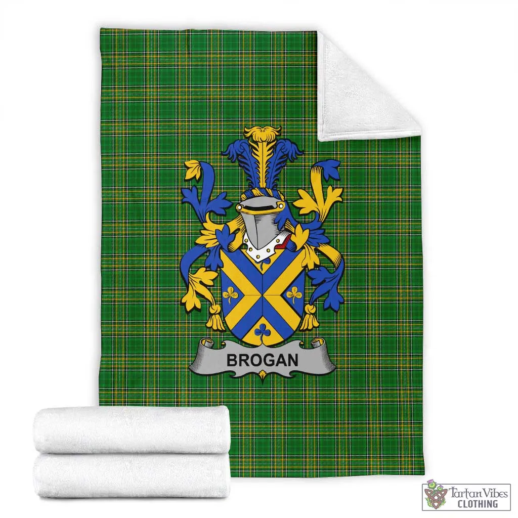 Brogan Irish Clan Tartan Blanket with Coat of Arms