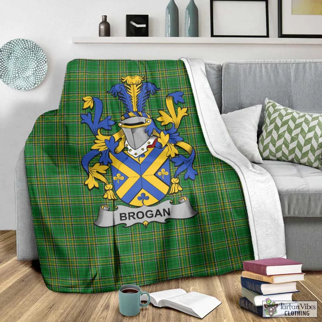 Brogan Irish Clan Tartan Blanket with Coat of Arms