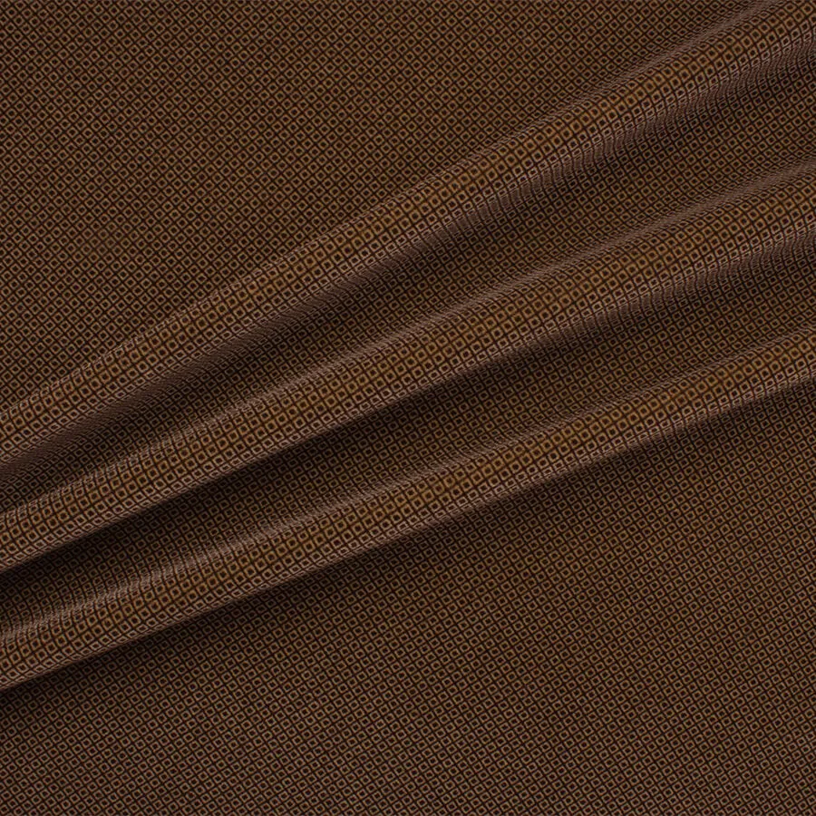 Brown 'Geo' Printed Velvet