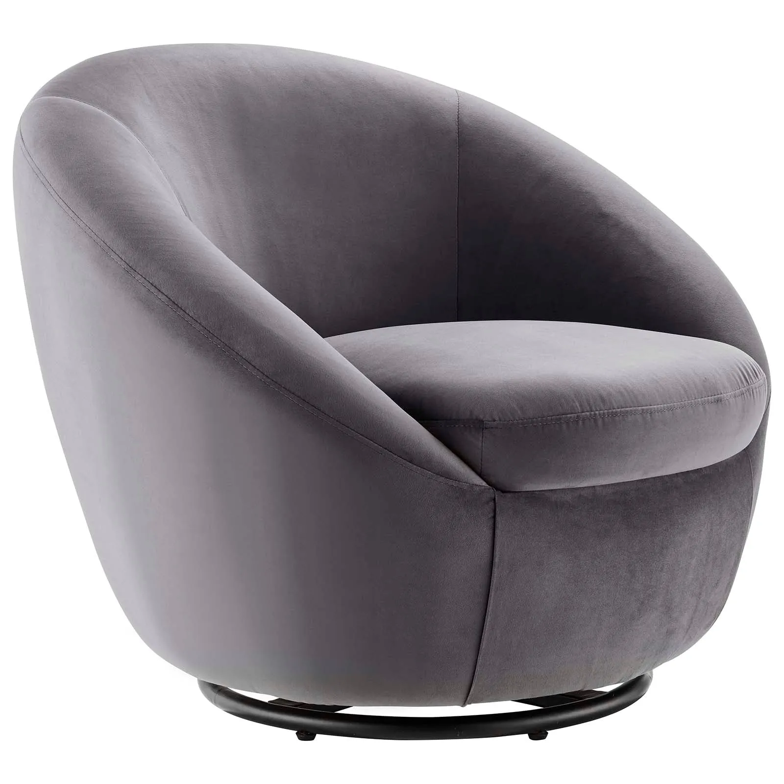 Buttercup Performance Velvet Performance Velvet Swivel Chair By Modway - EEI-5007 - Black Gray