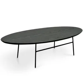 Calibre 117.5cm Coffee Table - Black Ash Veneer - Black Legs