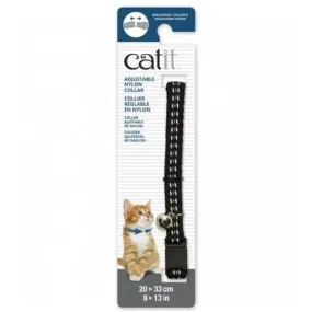 Catit Adjustable Breakaway Nylon Cat Collar Reflective Black