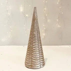 Champagne Glitter Cone Tree