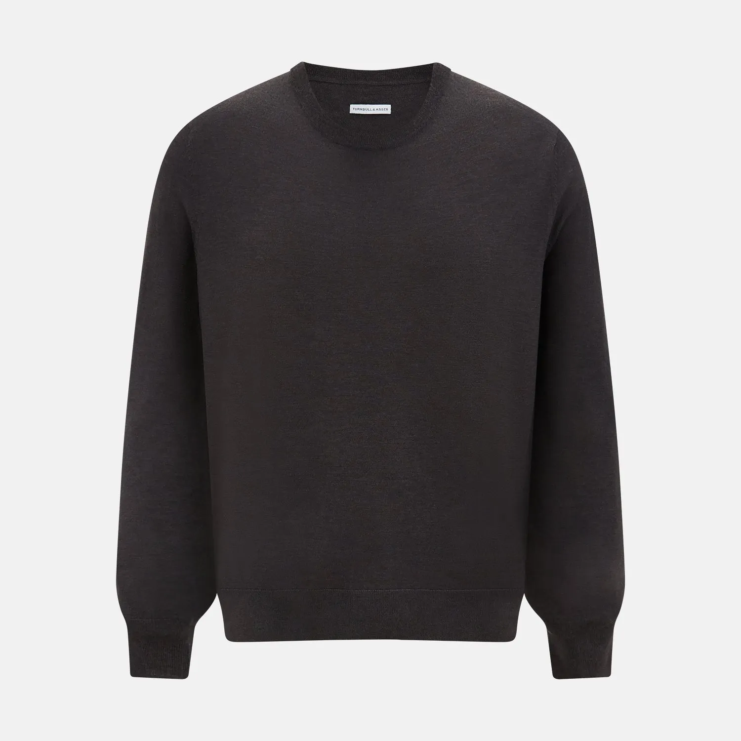 Charcoal Grey Fine Merino Round Neck Jumper