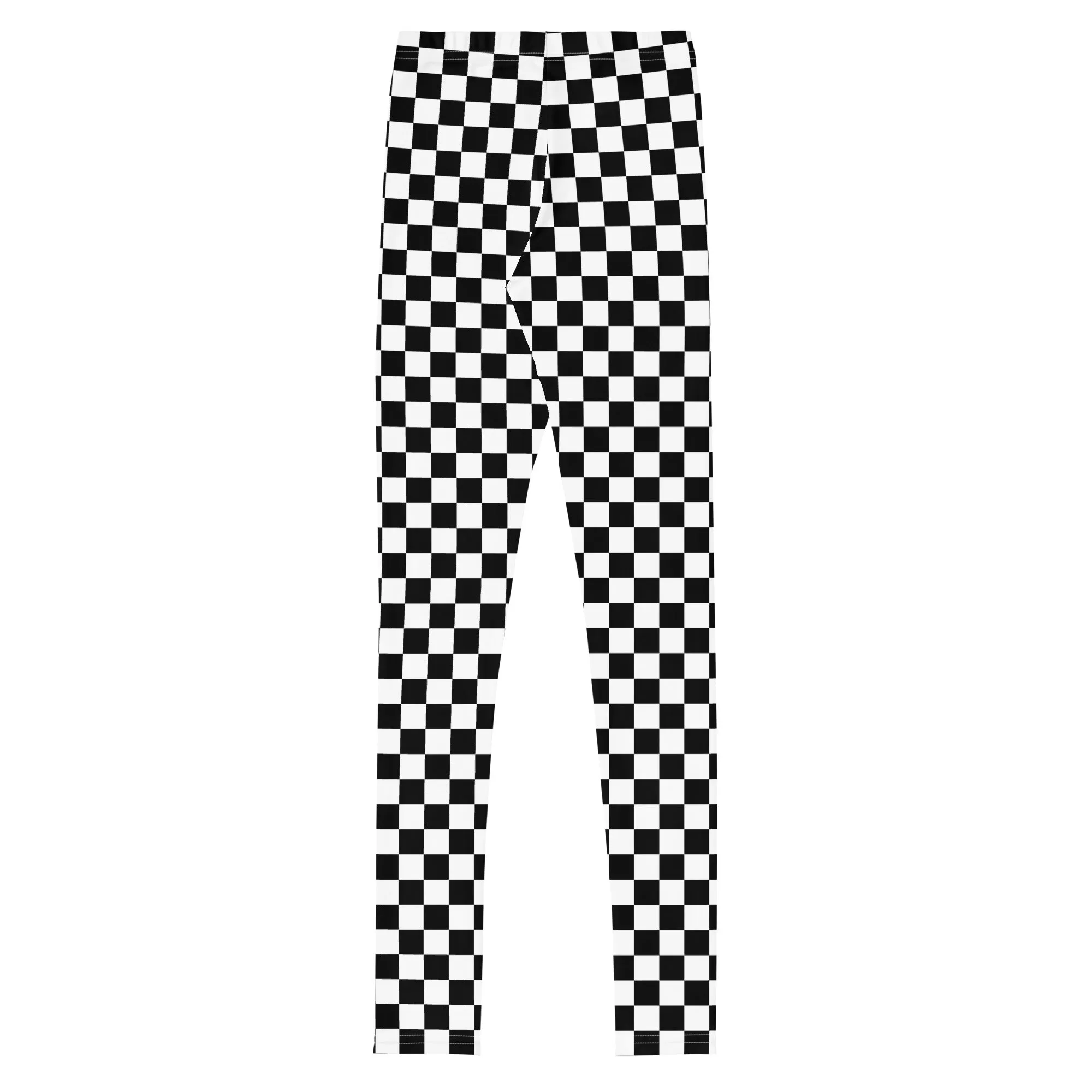 Checkered Kids Girls Leggings (8-20), Black and White Check Tweens Teens Toddler Children Cute Printed Yoga Pants Fun Tights Gift