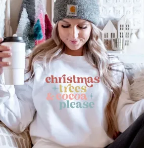 Christmas Trees and Cocoa Wholesale Crewneck Sweatshirt