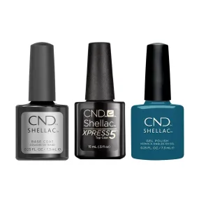 CND - Shellac Xpress5 Combo - Base, Top & Teal Time (0.25 oz)