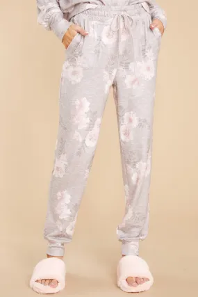 Comfy Taupe Ash Floral Jogger